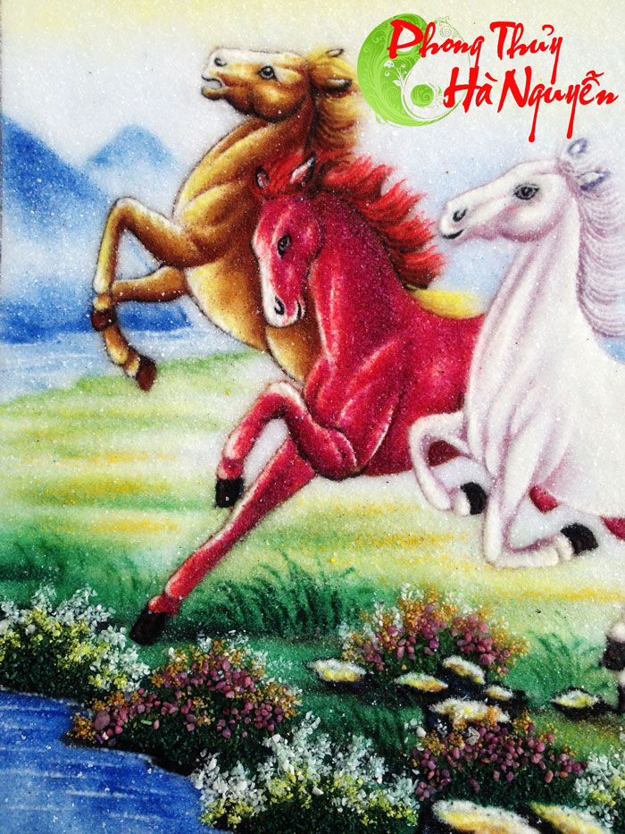 tranh đá quý bát mã truy phong đẹp